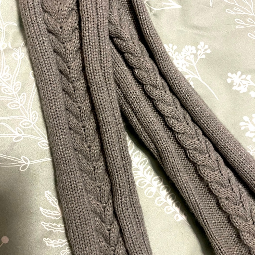 Knee high gray sweater socks